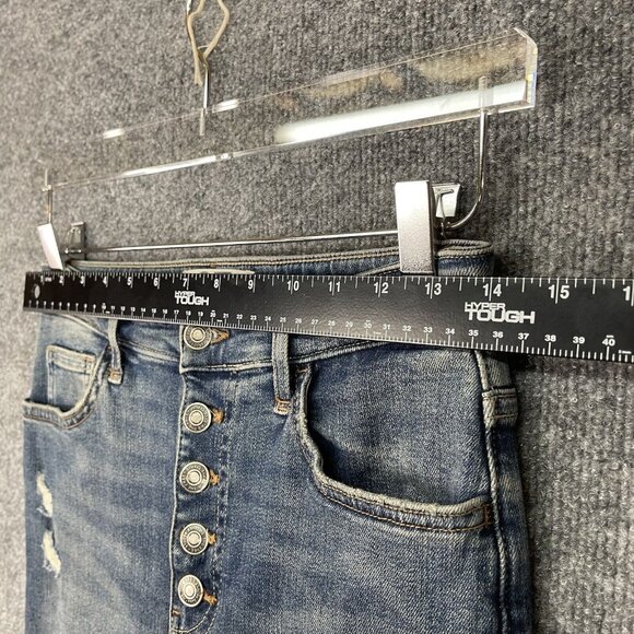 Free People Jeans Womens 27 Blue Sabrina Distressed Skinny Button Fly High Rise - Picture 7 of 16
